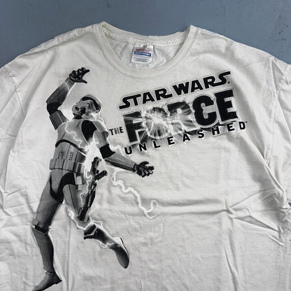Star Wars The Force Unleashed Promo T Shirt Mens Size XL White Lucasarts