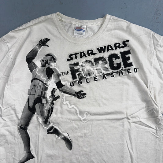 Star Wars The Force Unleashed Promo T Shirt Mens Size XL White Lucasarts