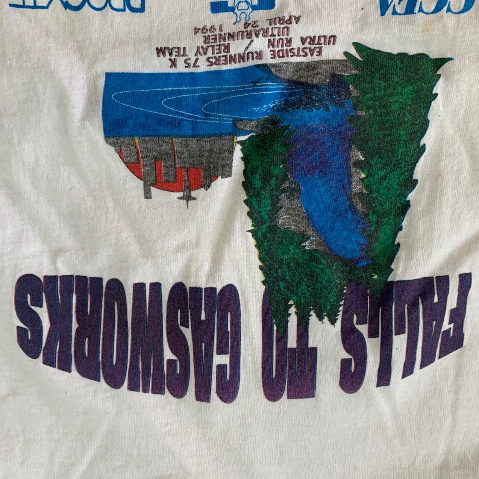 Falls To Gasworks Vintage T Shirt Nike West Coast 1994 90s Running Hills Cool 