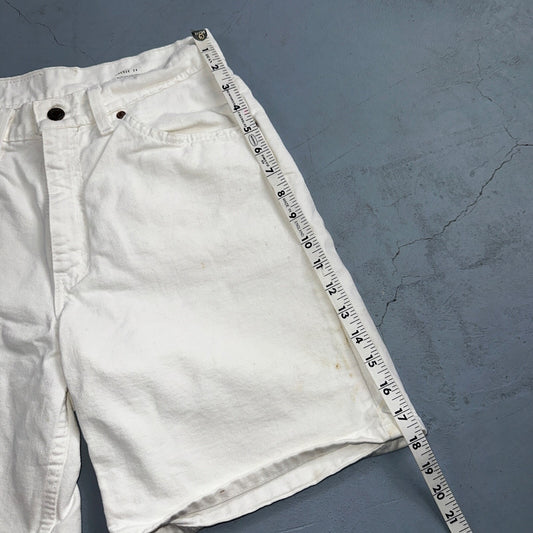 Vintage 90s Levis 950 White Denim Orange Tab Relaxed Shorts 7 High Waist