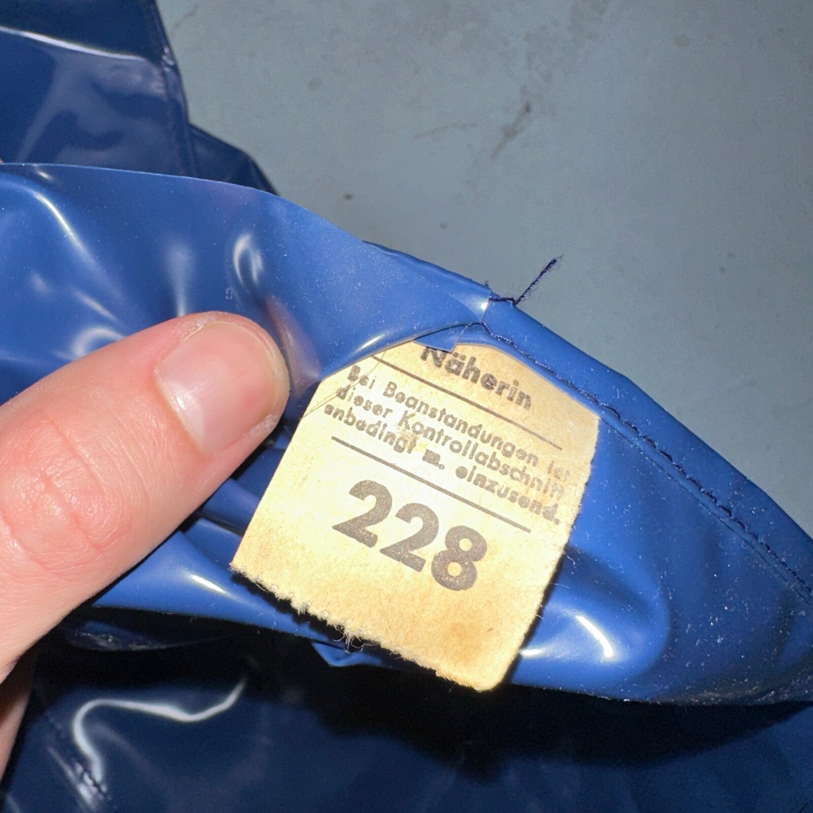 Liliput Womens Blue Trench Raincoat + Bucket Hat Polyester Rubber Vinyl 70s VTG