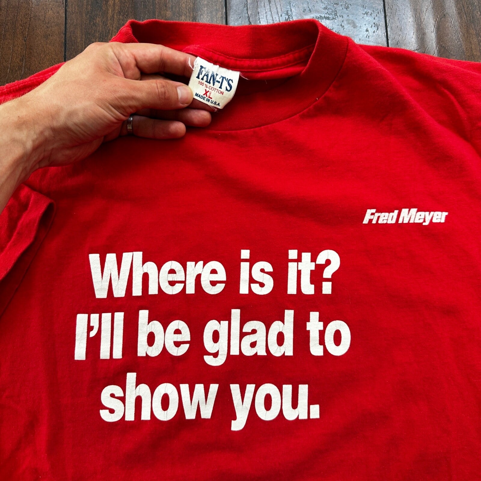 Fred Meyer Food Funny Vintage T Shirt Grocery Store Worker Halloween 80s 90s