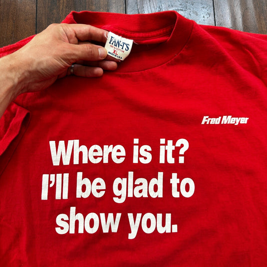 Fred Meyer Food Funny Vintage T Shirt Grocery Store Worker Halloween 80s 90s