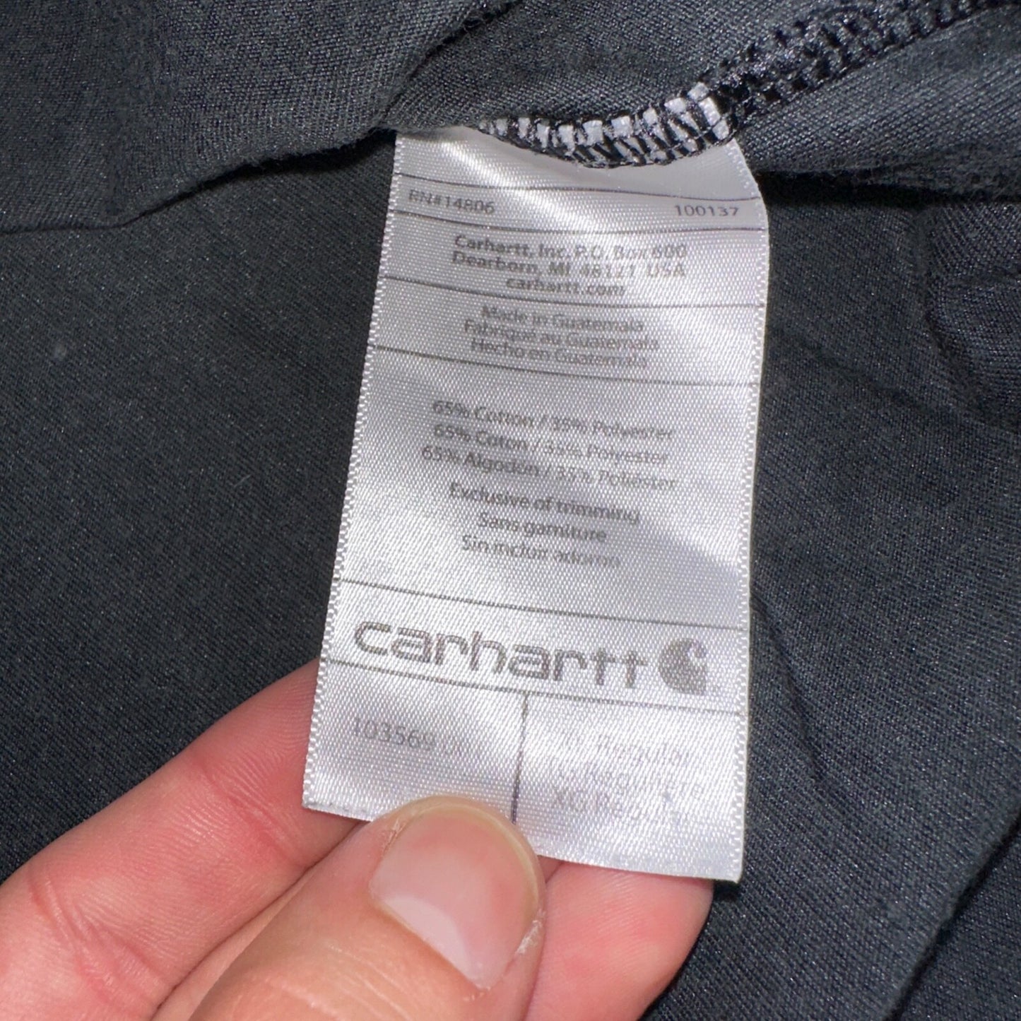 Carhartt Mens Force Short Sleeve Pocket Polo Shirt Black Size XL 103569 001