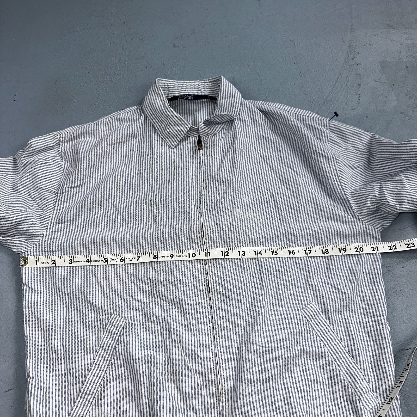 Polo By Ralph Lauren VTG 90s Harrington Jacket Hickory Stripe Workwear Ricky