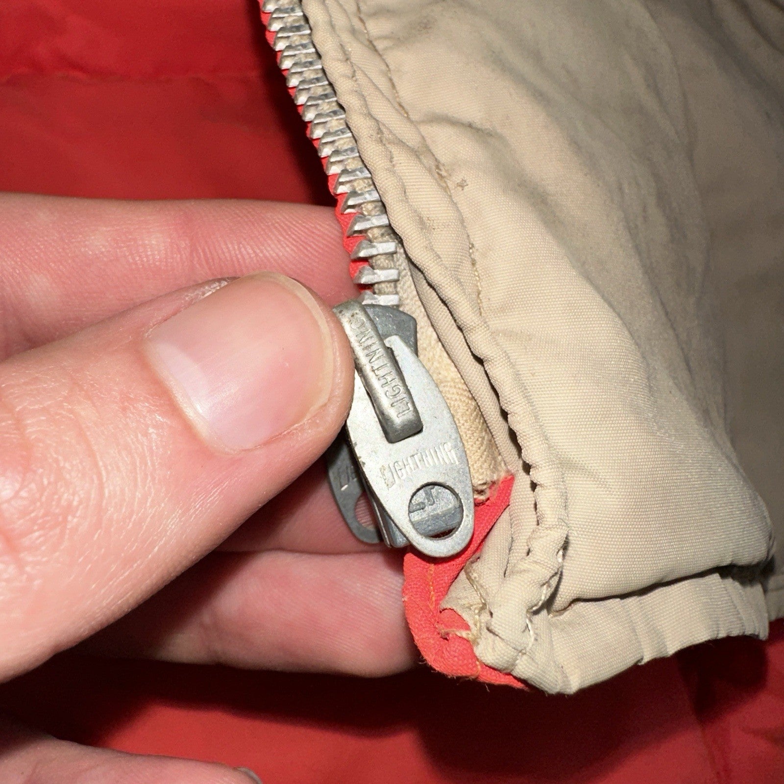 Vtg Pioneer Sportswear M 60s Union Reversible Tan Blaze Orange Canada Down Vest