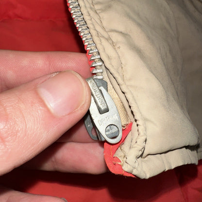 Vtg Pioneer Sportswear M 60s Union Reversible Tan Blaze Orange Canada Down Vest