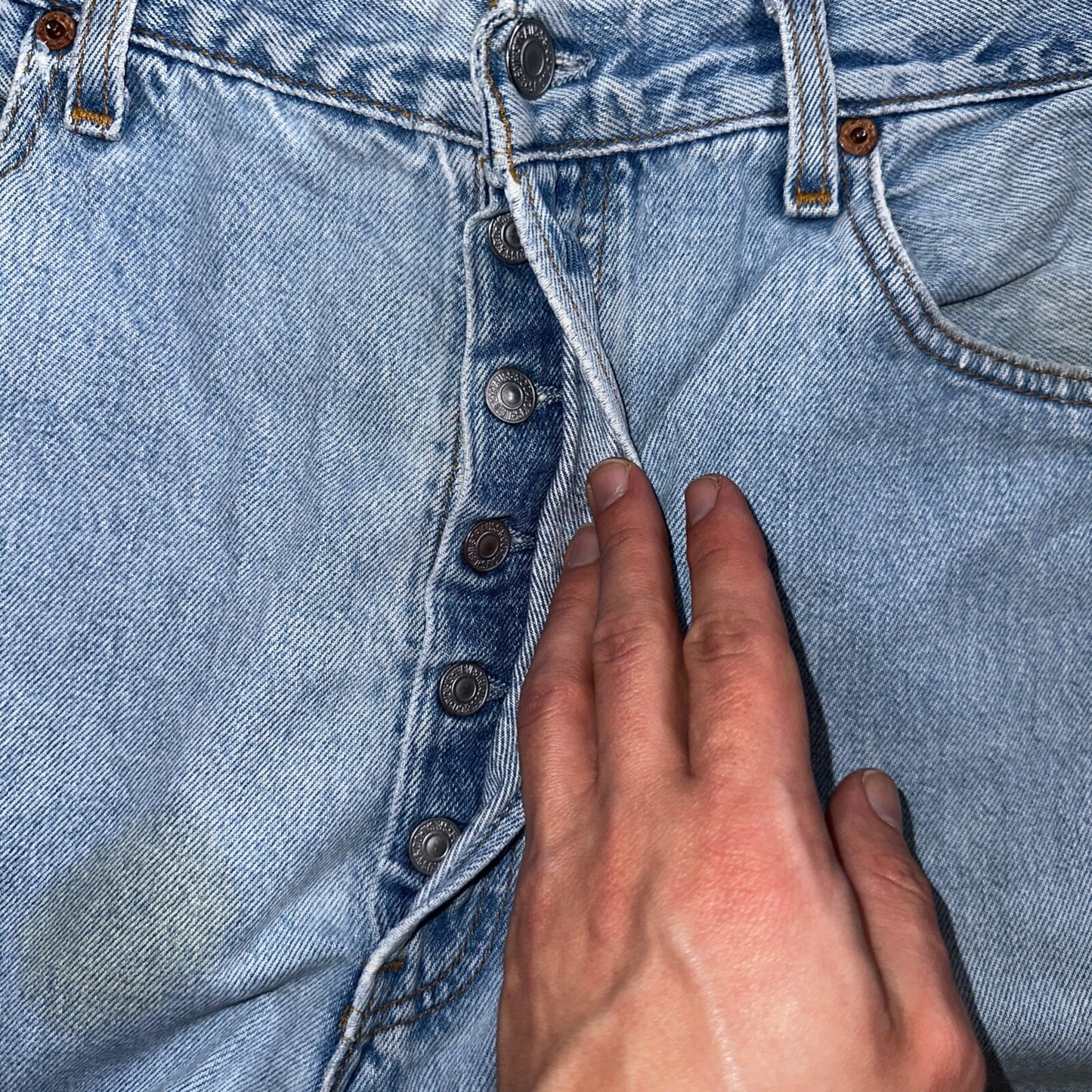 Levis 501 Vintage 90s USA XX Straight Leg Jeans Blue Light Wash 38x32 Act 37x31