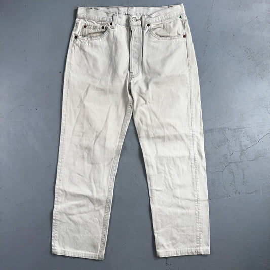 Levis 501 Vintage 90s USA XX Straight Leg Jeans White Light Wash 32x30 Act 30x26