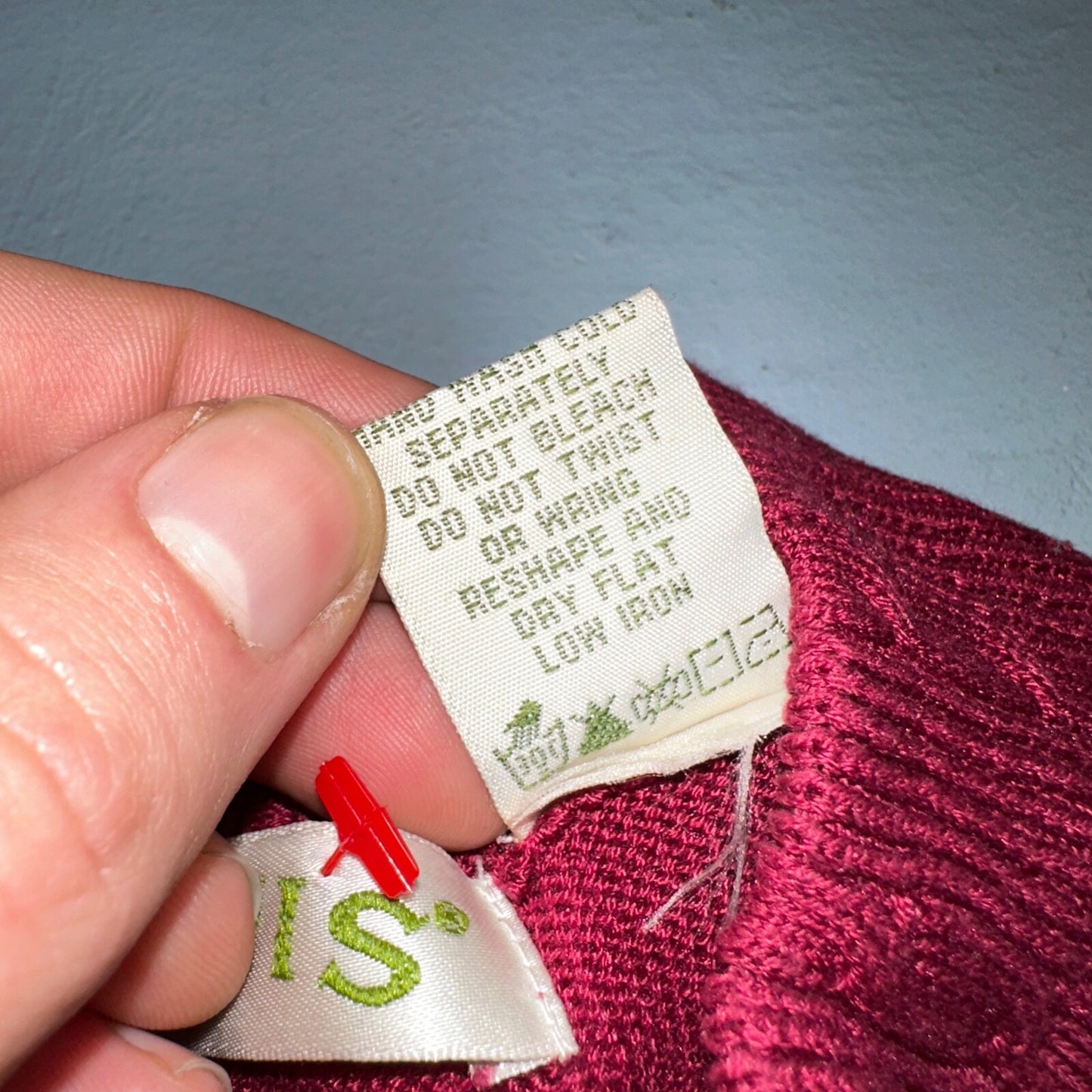 Orvis 100% Silk Pullover Red Mock Neck Sweater Women’s M Cable Knit Accent