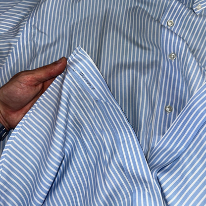 Ralph Lauren Button Down Shirt Mens 2XL Blue White Striped Marlowe Long Sleeve