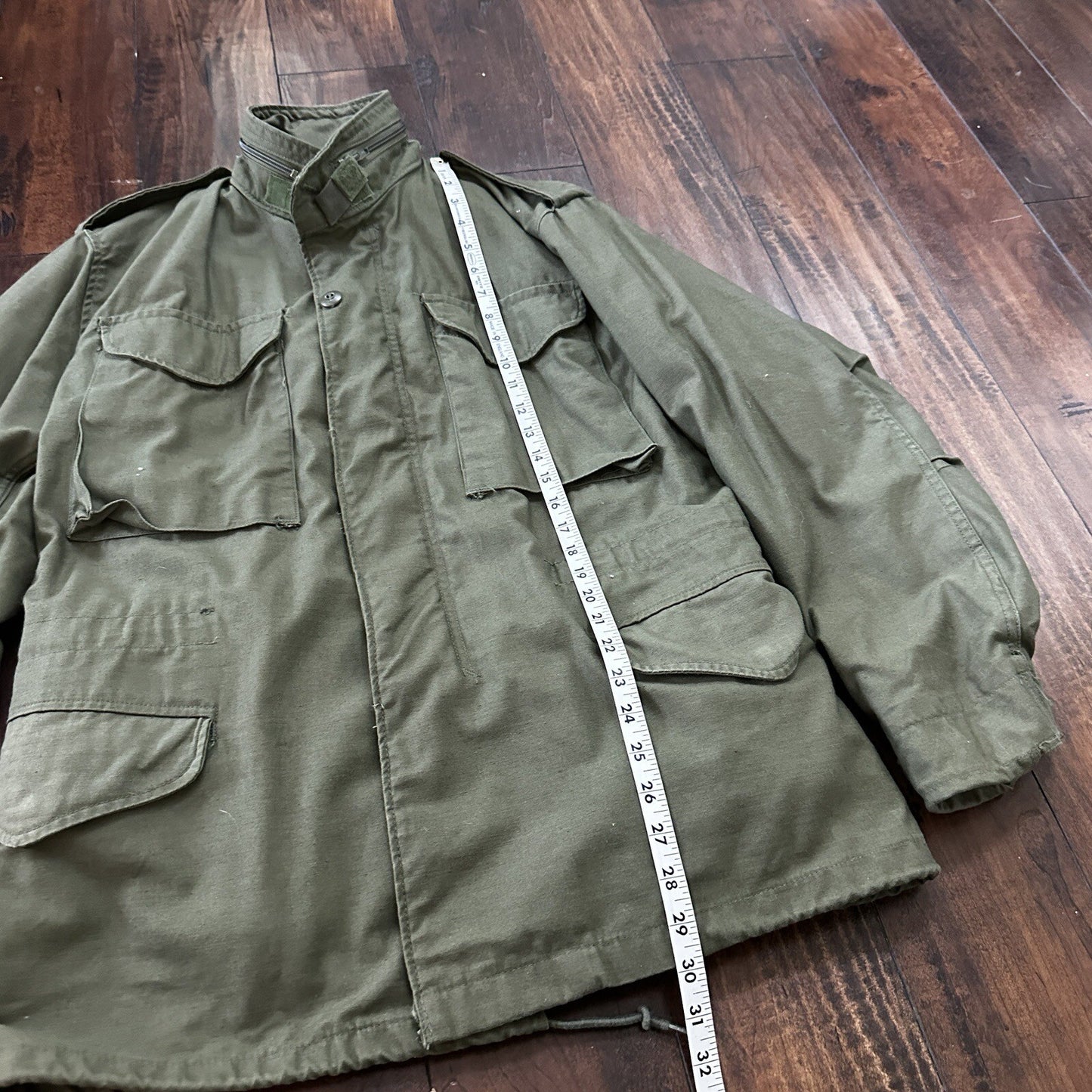 Vintage US Army 1980s Cold Weather Field Coat Jacket M-65 OG 107 Small 80s wwii