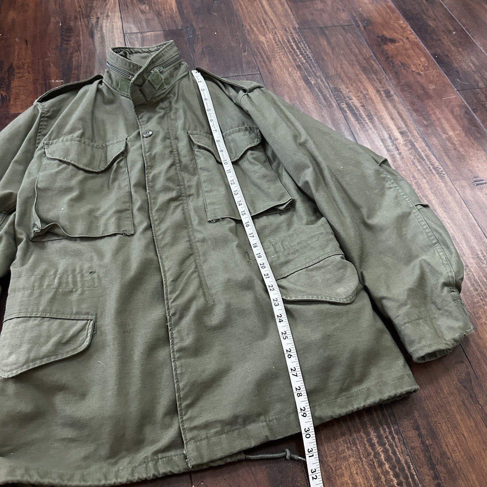 Vintage US Army 1980s Cold Weather Field Coat Jacket M-65 OG 107 Small 80s wwii