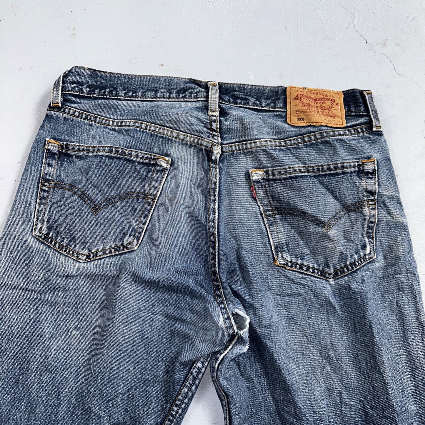 Levis 501 Vintage 90s UK XX Straight Leg Jeans 36x32 Blue Med Wash Act 33x30