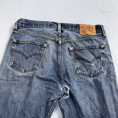 Levis 501 Vintage 90s UK XX Straight Leg Jeans 36x32 Blue Med Wash Act 33x30