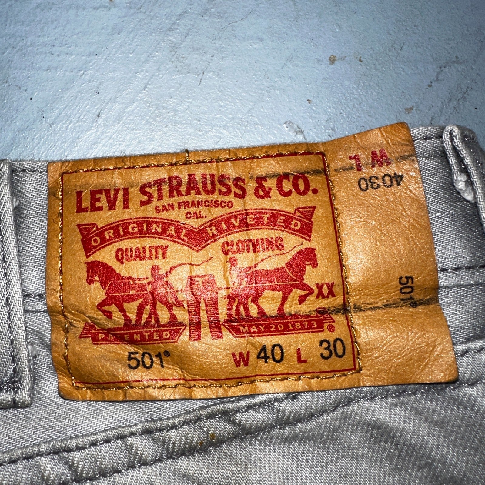 Levis 501 Vintage Y2K XX Straight Leg Jeans 40x30 Gray Wash 2000s Act 38x27