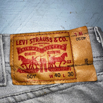 Levis 501 Vintage Y2K XX Straight Leg Jeans 40x30 Gray Wash 2000s Act 38x27