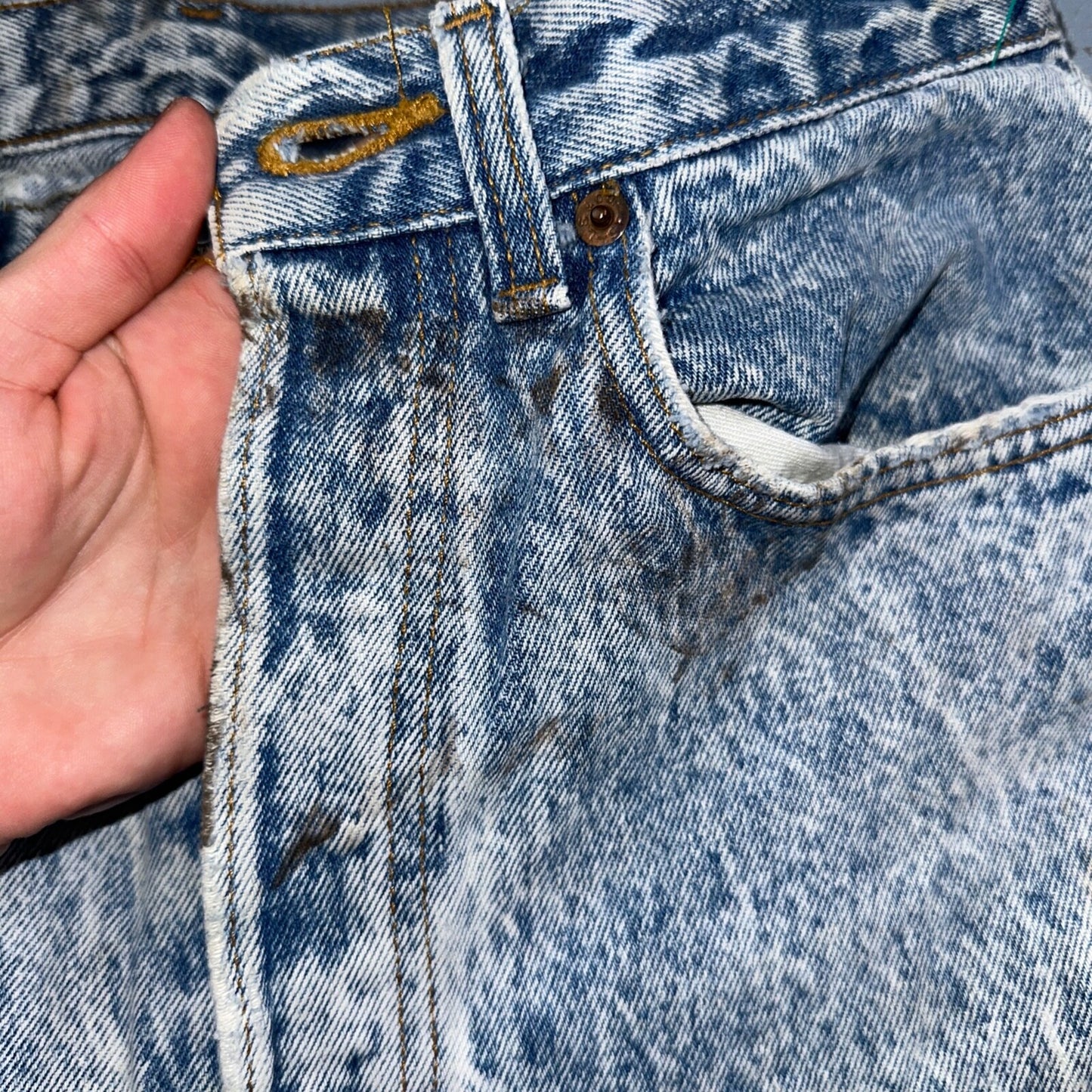 Levis 501 Vintage 80s USA XX Straight Leg Jeans Blue Acid Wash 31x32 Act 30x31