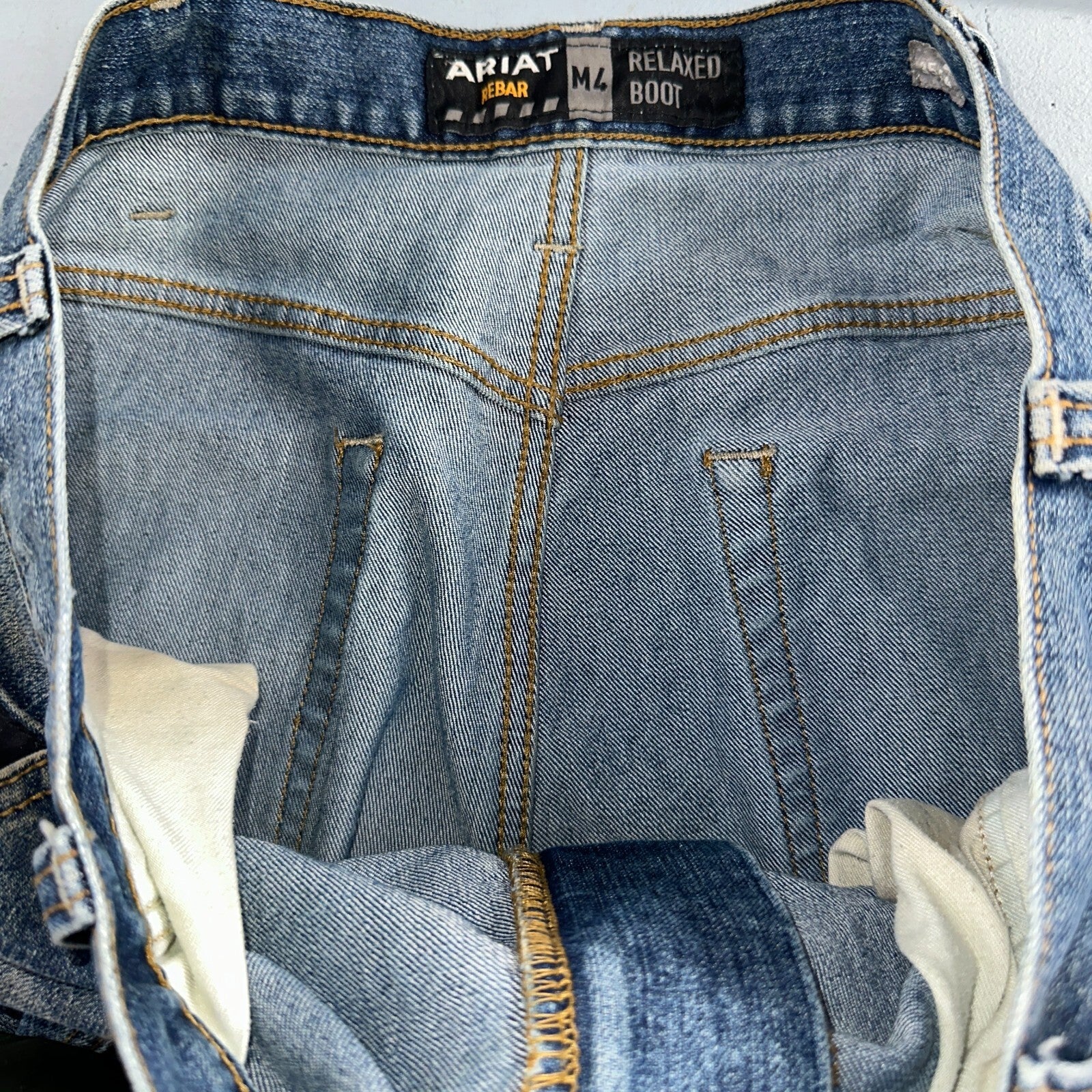 Ariat Rebar Jeans Men's 35x34 Blue M4 Workhorse Edge Boot Cut Western