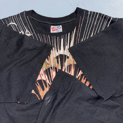 Hanes Las Vegas Nevada Glittery VTG T Shirt New Years Paint Splash Casino 90s