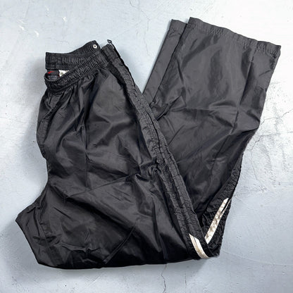 Nike VTG 90s Windbreaker Track Pants Ankle Zip Unlined Black 1990s Essential