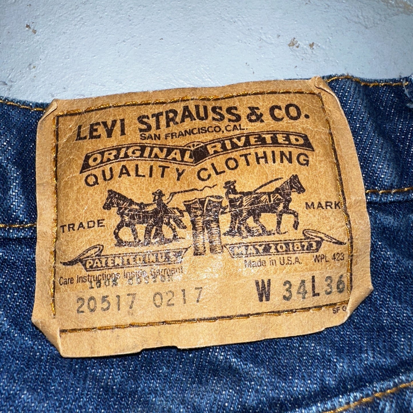 Levis 517 Vintage 80s USA Orange Tab Bootcut Flare Blue Jeans 34x36 Act31x35