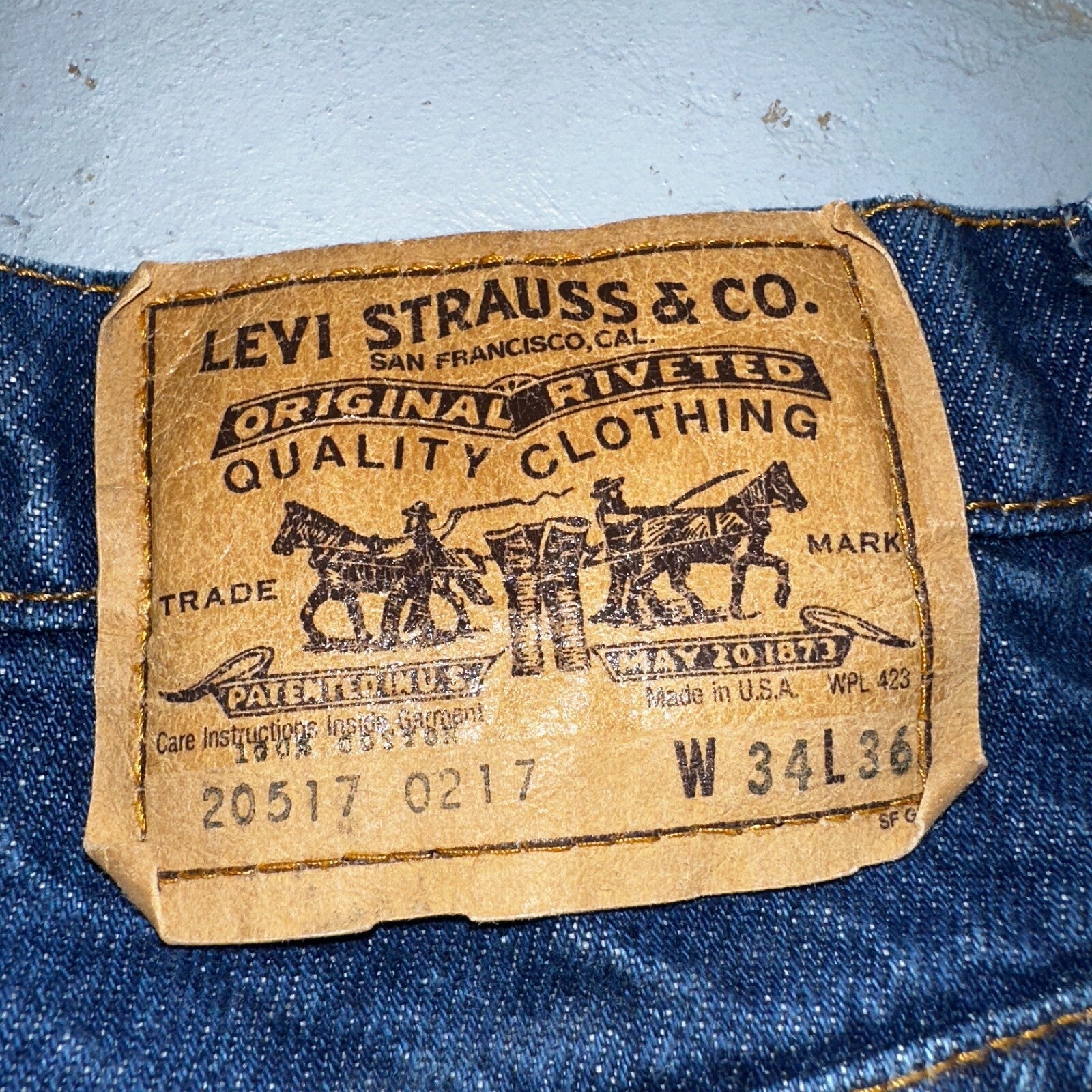 Levis 517 Vintage 80s USA Orange Tab Bootcut Flare Blue Jeans 34x36 Act31x35