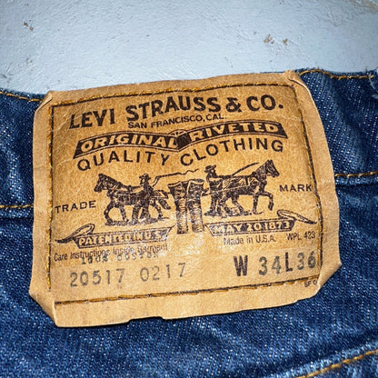 Levis 517 Vintage 80s USA Orange Tab Bootcut Flare Blue Jeans 34x36 Act31x35