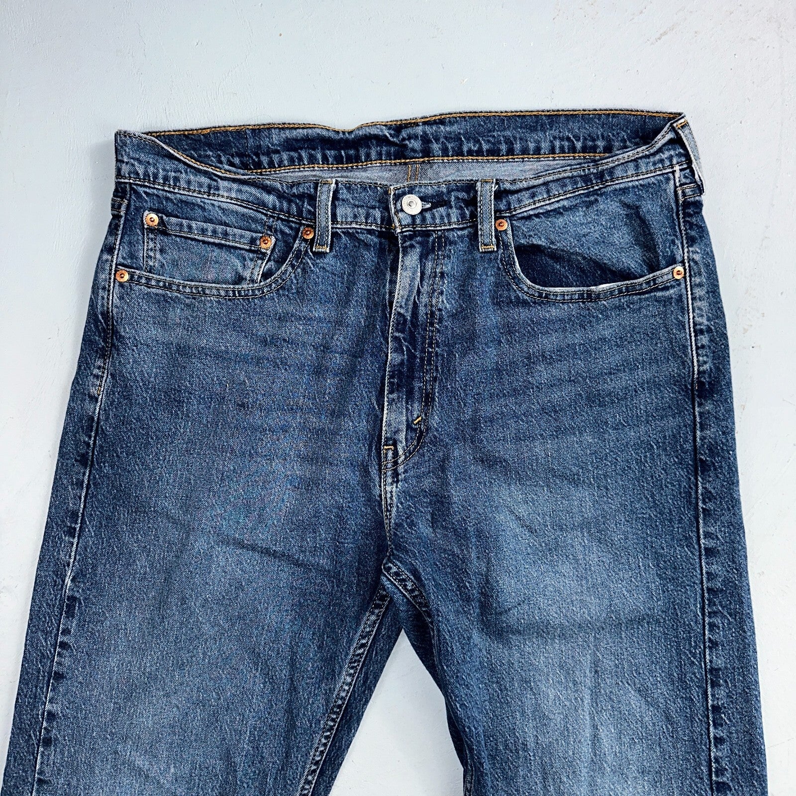 Levis 505 Vintage Y2K Jeans Blue Med Wash Zipper Fly Straight 36x32 Act 36x31