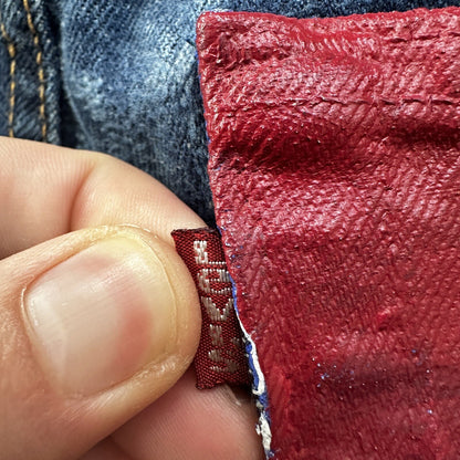 Vintage 90s Levis 501 29x34 USA Blue Denim Jeans Act 27x29 Med Wash Custom Bee