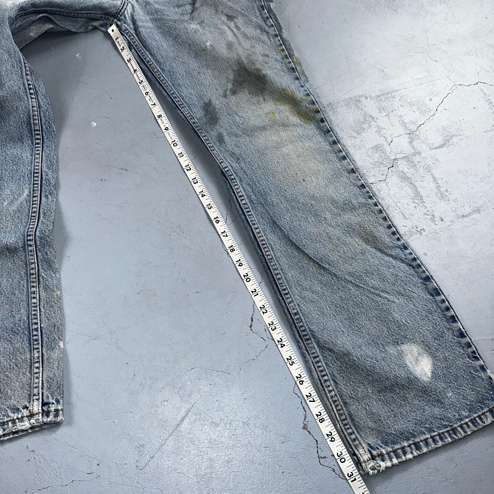 Levis 517 Vintage 90s USA Orange Tab Bootcut Flare Blue Worn Jeans Act 33x31