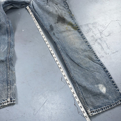 Levis 517 Vintage 90s USA Orange Tab Bootcut Flare Blue Worn Jeans Act 33x31