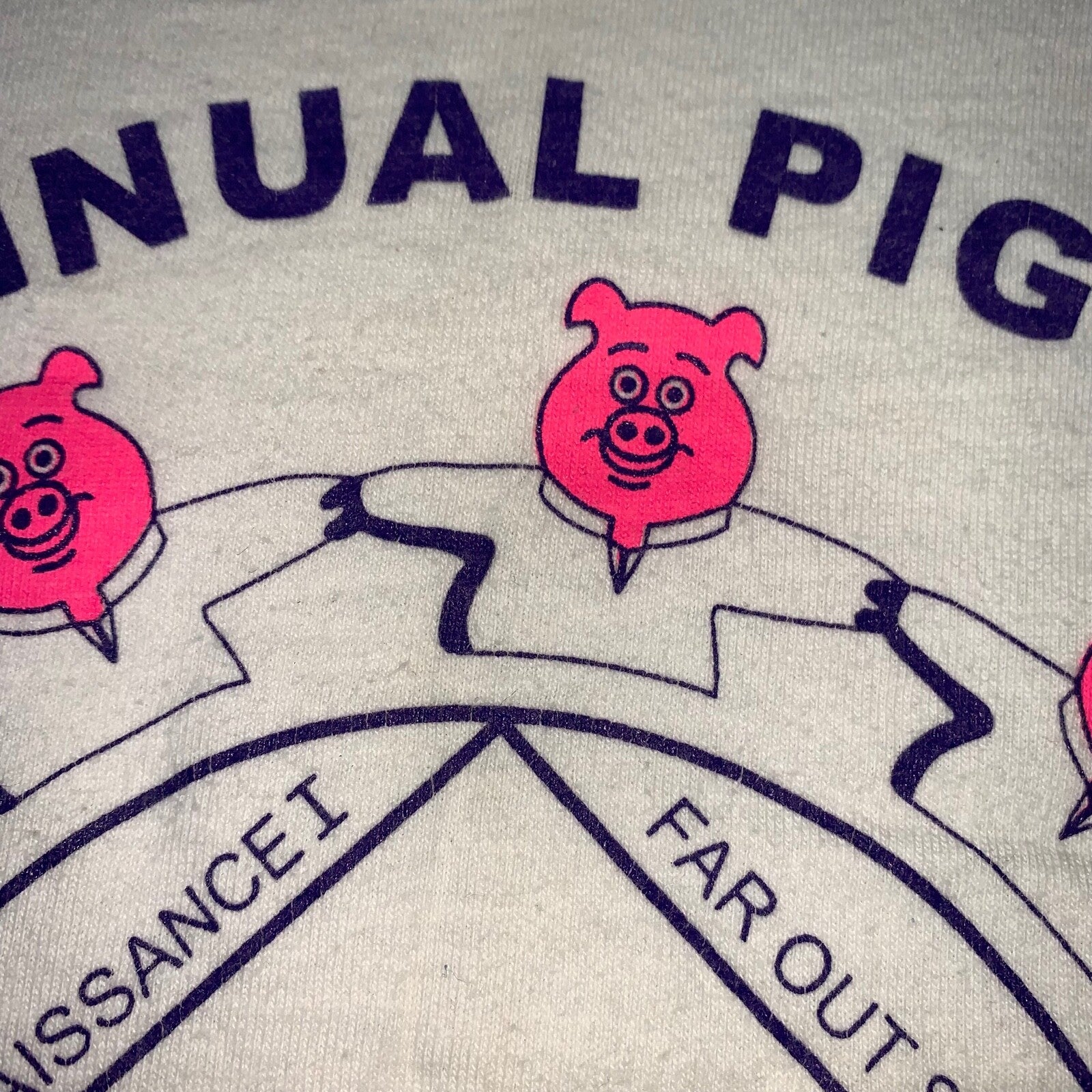 Pig Roast Vintage T Shirt June 24 2000 Funny Cartoon Love Bacon Food Y2K 90s
