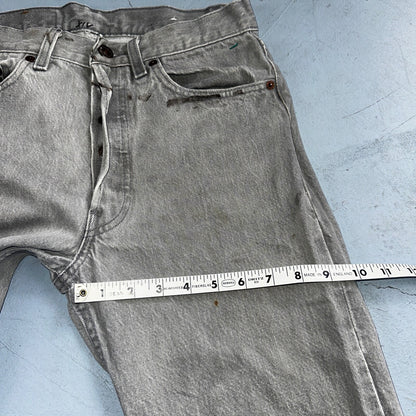Levis 501 Vintage 90s USA XX Straight Leg Jeans Gray Med Wash 30x36 Act 28x34
