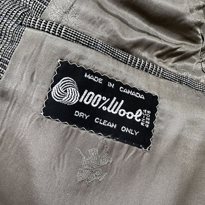 1970s 1980s Gray Oregon Wool Sport Jacket VTG Mens Suit 44 34x32 Rockabilly