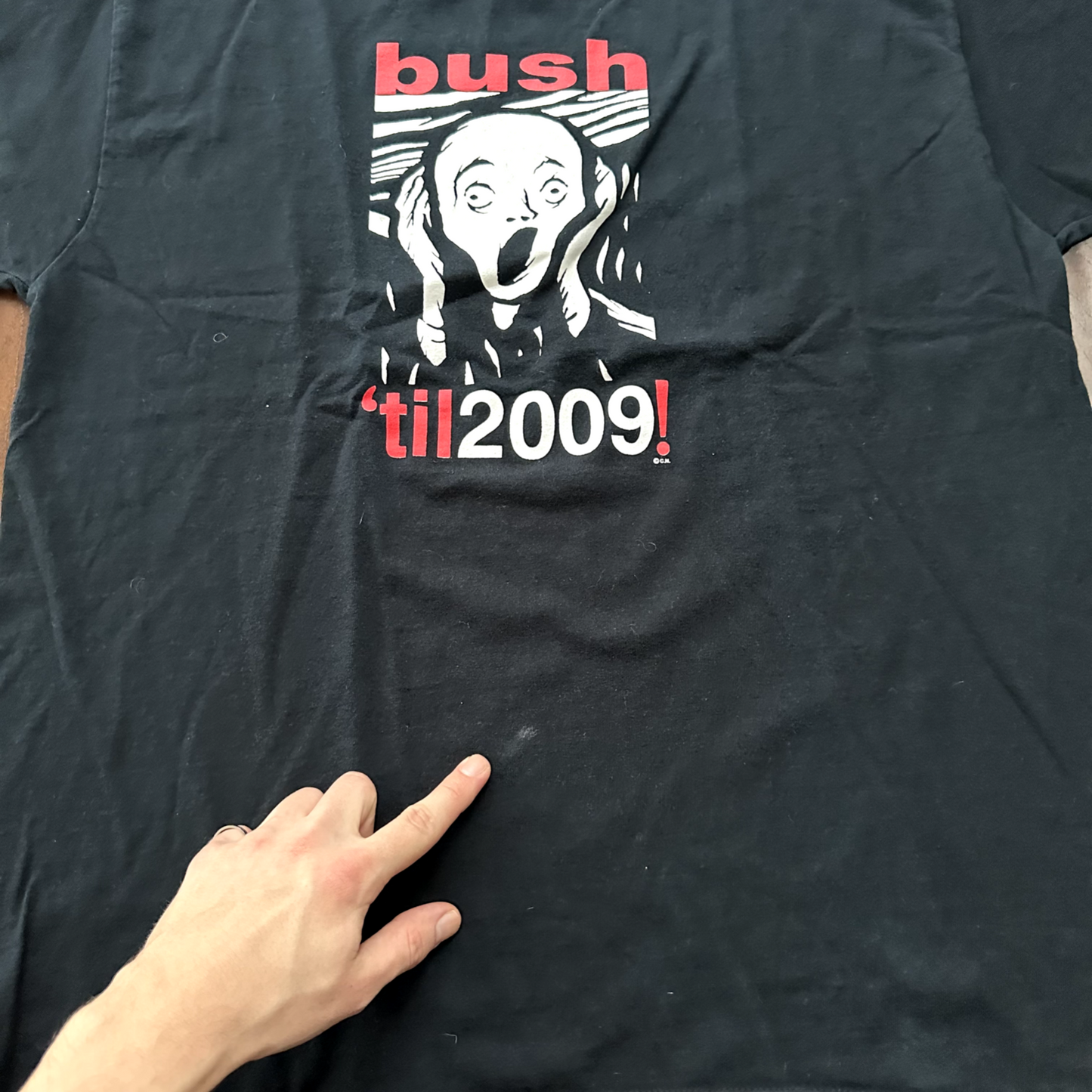 Bush President 2009 Election Vintage T Shirt Black FOTL Black Funny Art Scream