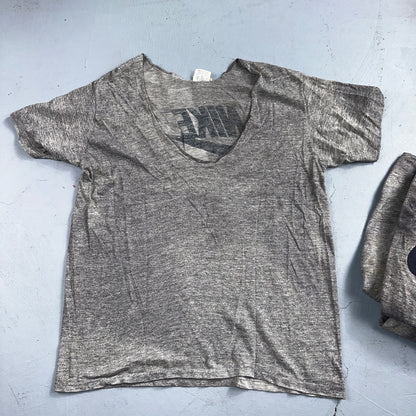 Nike 70s Lot of 8 VTG T Shirt Orange Tag Gray Swoosh Soft Chopped Front Team