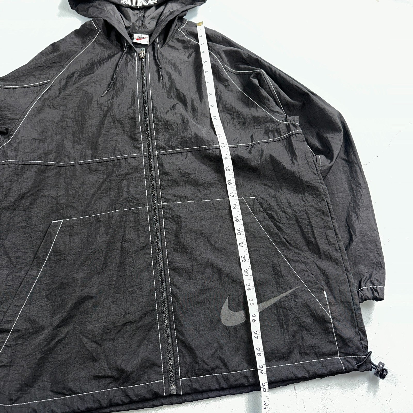 Nike 90s Vintage Track Jacket Mens Small Basketball Jordan Big Spell Out Nylon