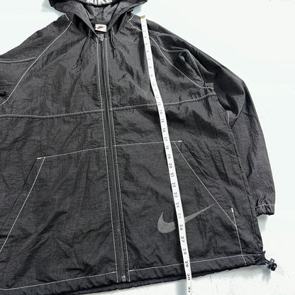 Nike 90s Vintage Track Jacket Mens Small Basketball Jordan Big Spell Out Nylon