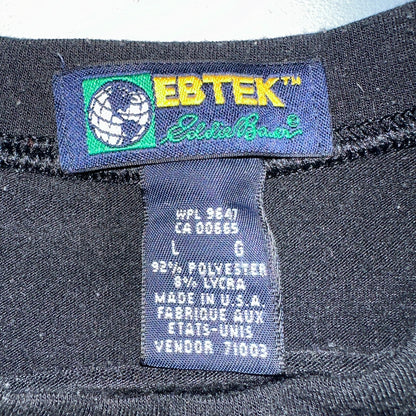 Ebtek Eddie Bauer Black VTG T Shirt USA Large 90s Long Sleeve Shirt Simple