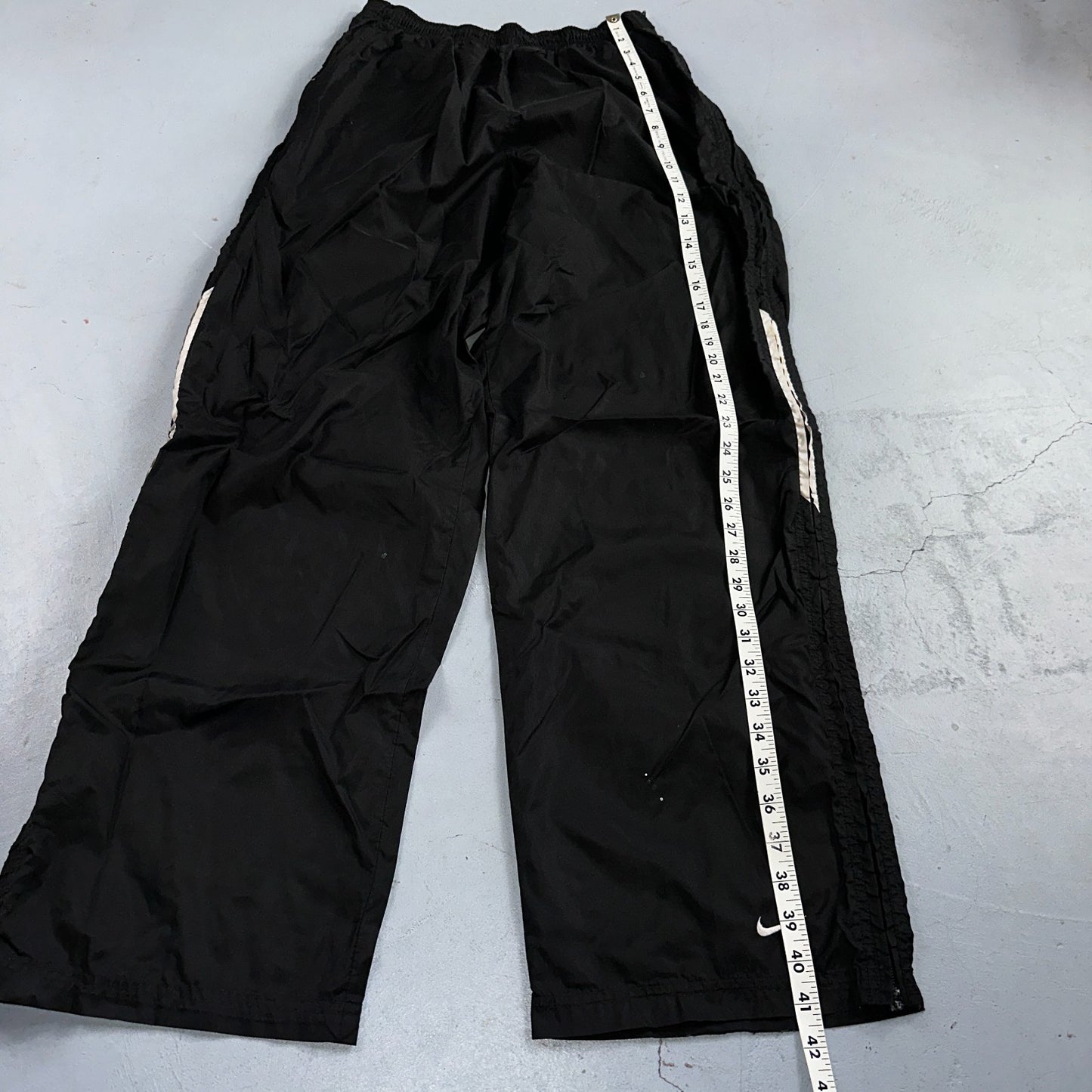 Nike VTG 90s Windbreaker Track Pants Ankle Zip Unlined Black 1990s Essential