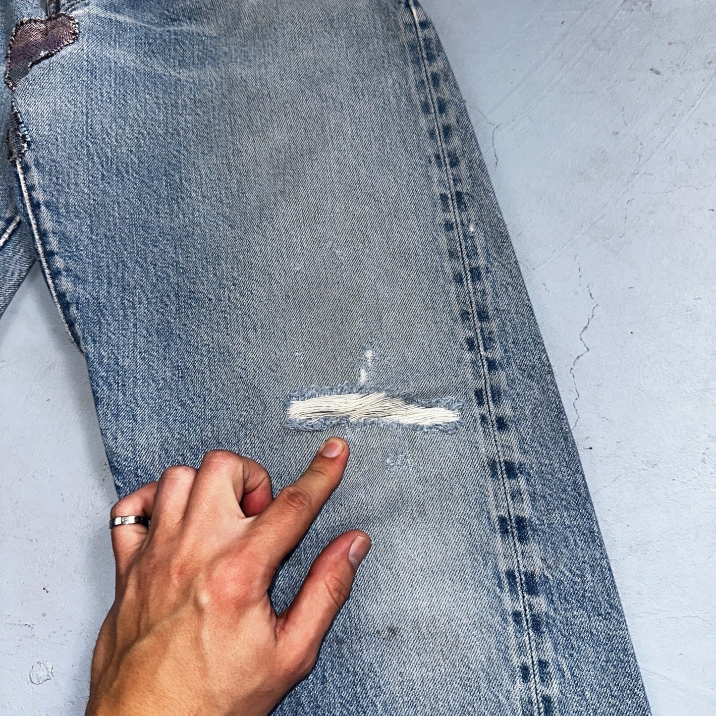 Levis 501 Vintage 80s Redline Selvedge USA XX Jeans Light Wash 1980s Act 29x28