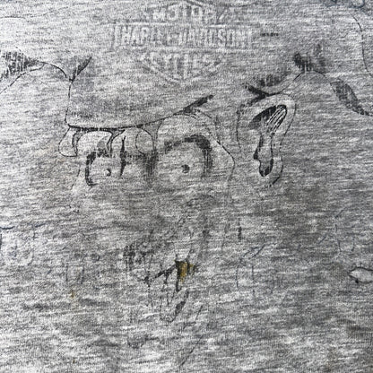 Harley Davidson Montreal Canada VTG T Shirt Doyles Grunge Thrashed Stained