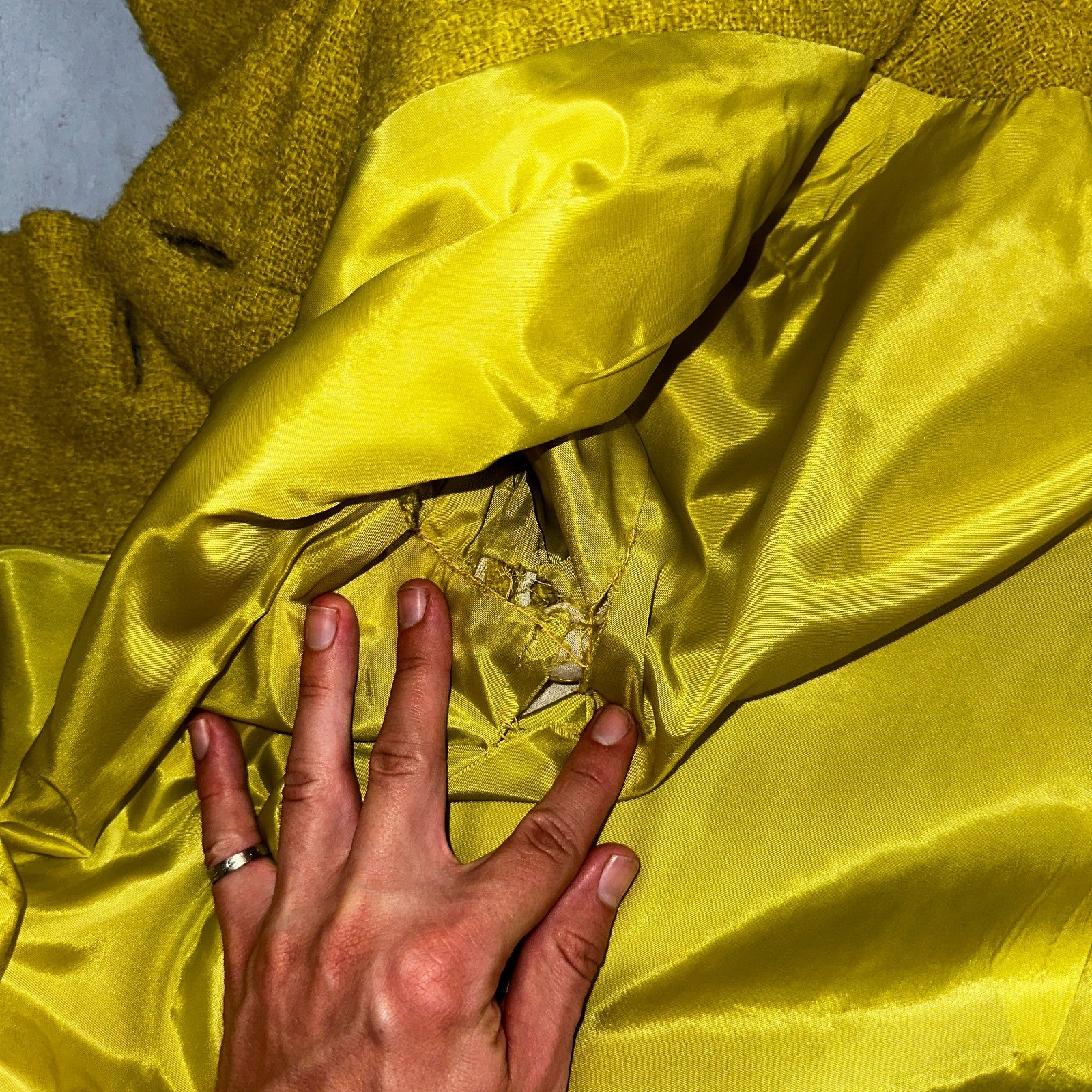 Vintage 60s Green Tennis Wool Coat ILGWU Union Mod Double Breasted Rockabilly