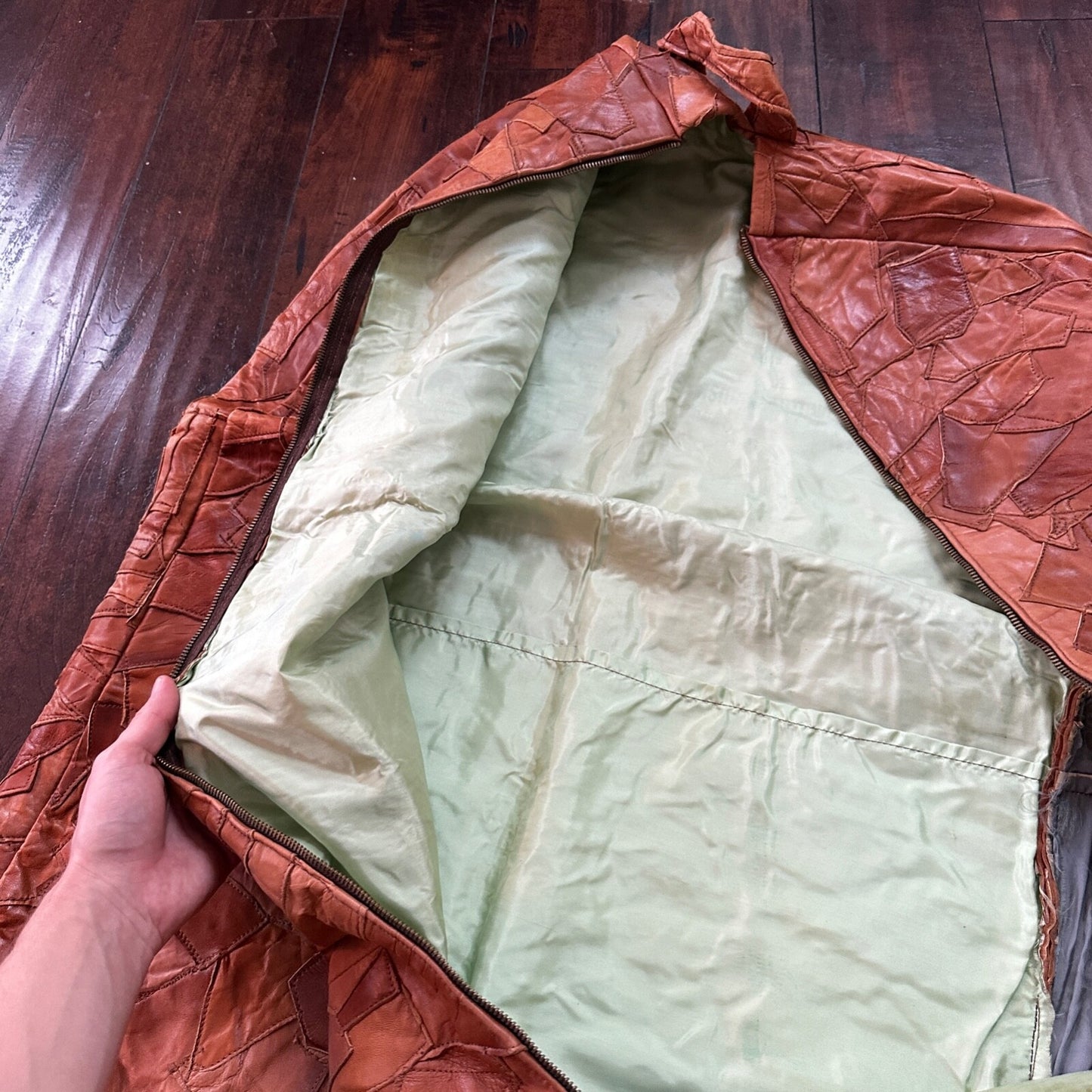 Vintage American Tourister Garment Suit Bag Leather Brown Hangers Cover VTG 40s