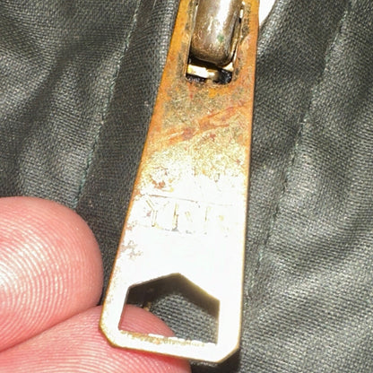 Vintage Woolrich Bomber Jacket Green USA Stained 90s Red Lining USED HEAVY