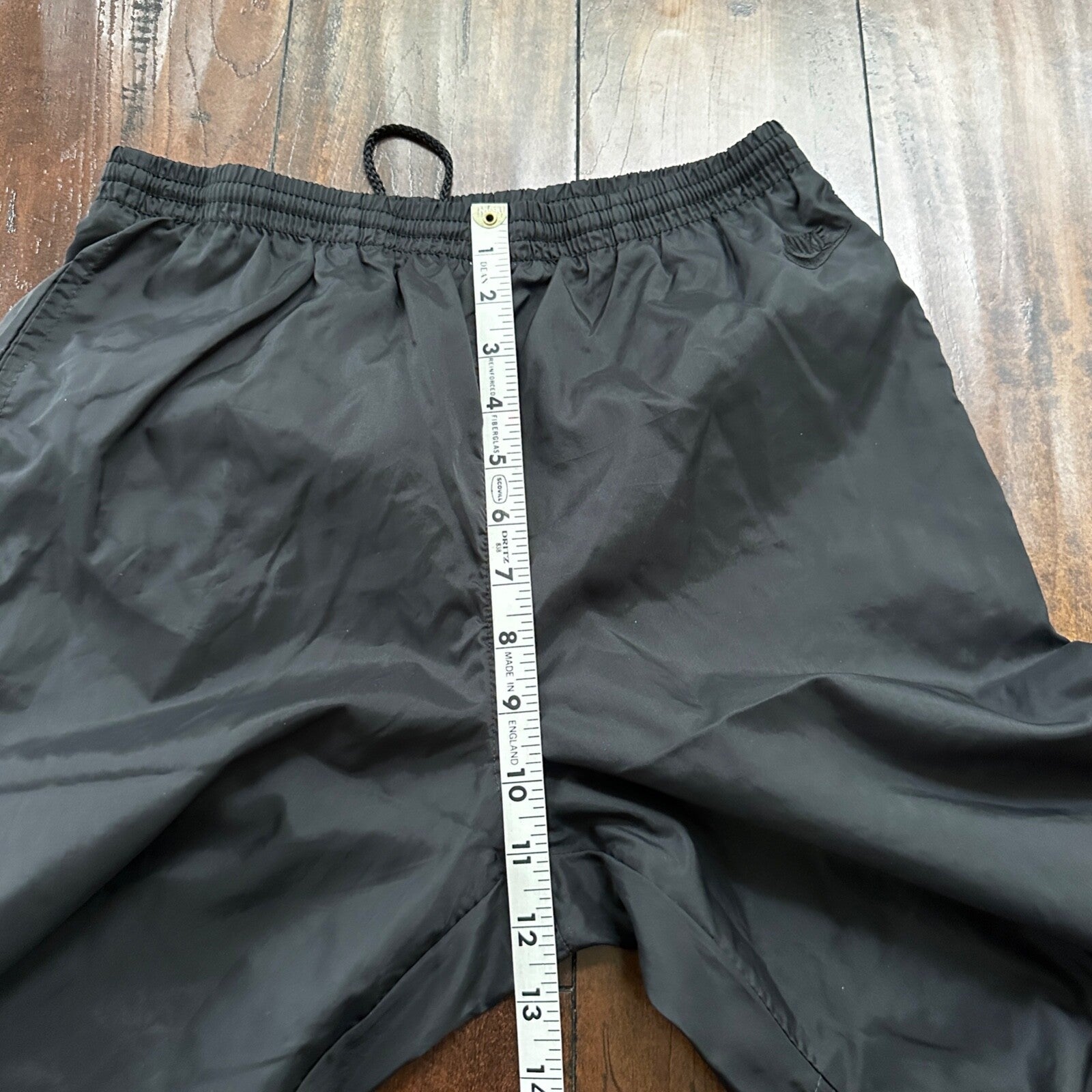 Nike VTG 90s Grey Tag Windpants Track Pants Ankle Zip Unlined Black S 1990s