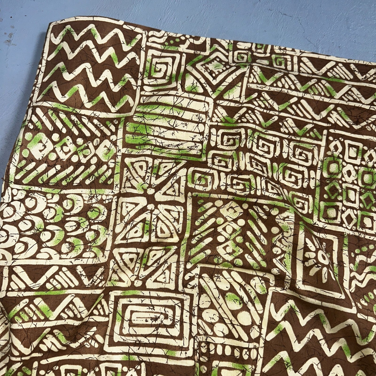 1950s Cotton Hawaiian Green Short Sleeve Button Down Shirt Rockabilly 50s Boxy