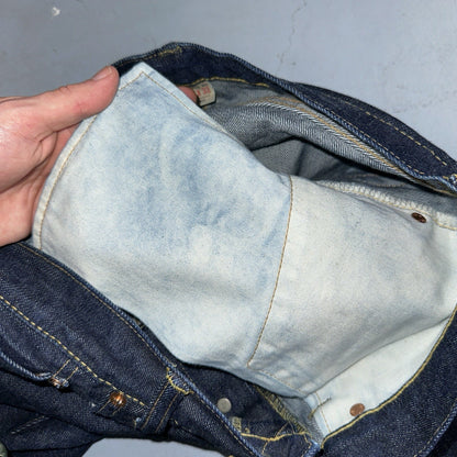 Double RL RRL Men’s Blue Denim Selvedge Jeans Slim Redline USA 31x32 Dark!