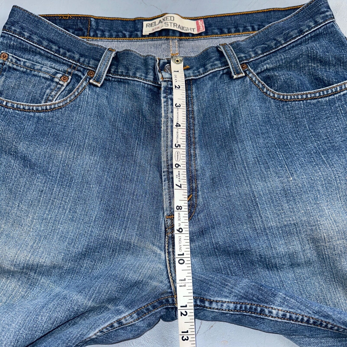 Levis 559 Relaxed Straight Fit Rugged Dark Blue VTG Y2K Denim Jeans Mens 36x32